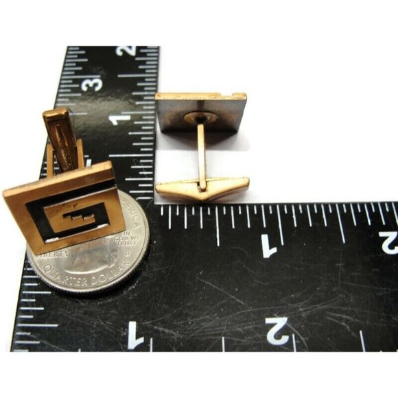 Modernist Copper Cufflinks Square Shirt Accessories Wedding Pat Pending Vintage - Picture 8 of 12